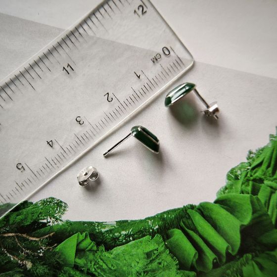 Серебряные серьги с фианитами, емаллю