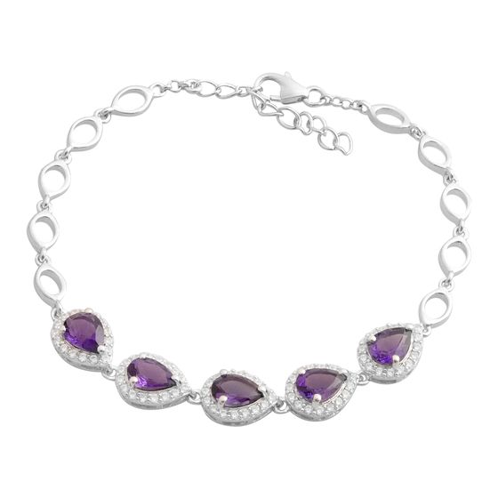 Серебряный браслет с аметистом