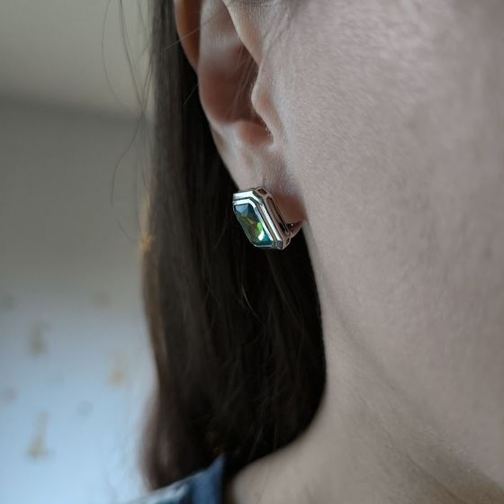 Серебряные серьги с мистик топазом 4.563ct