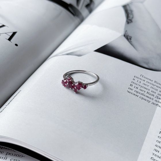Серебряное кольцо с рубином 1.188ct