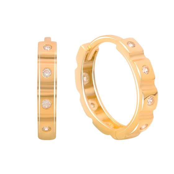 Золотые серьги с фианитами 0.14ct