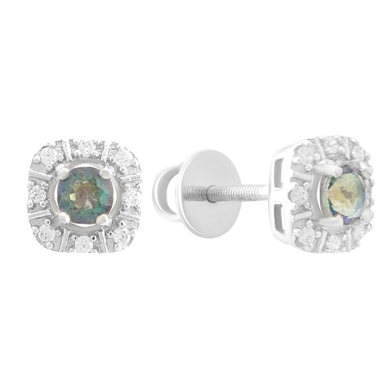 Серебряные серьги с мистик топазом 0.732ct