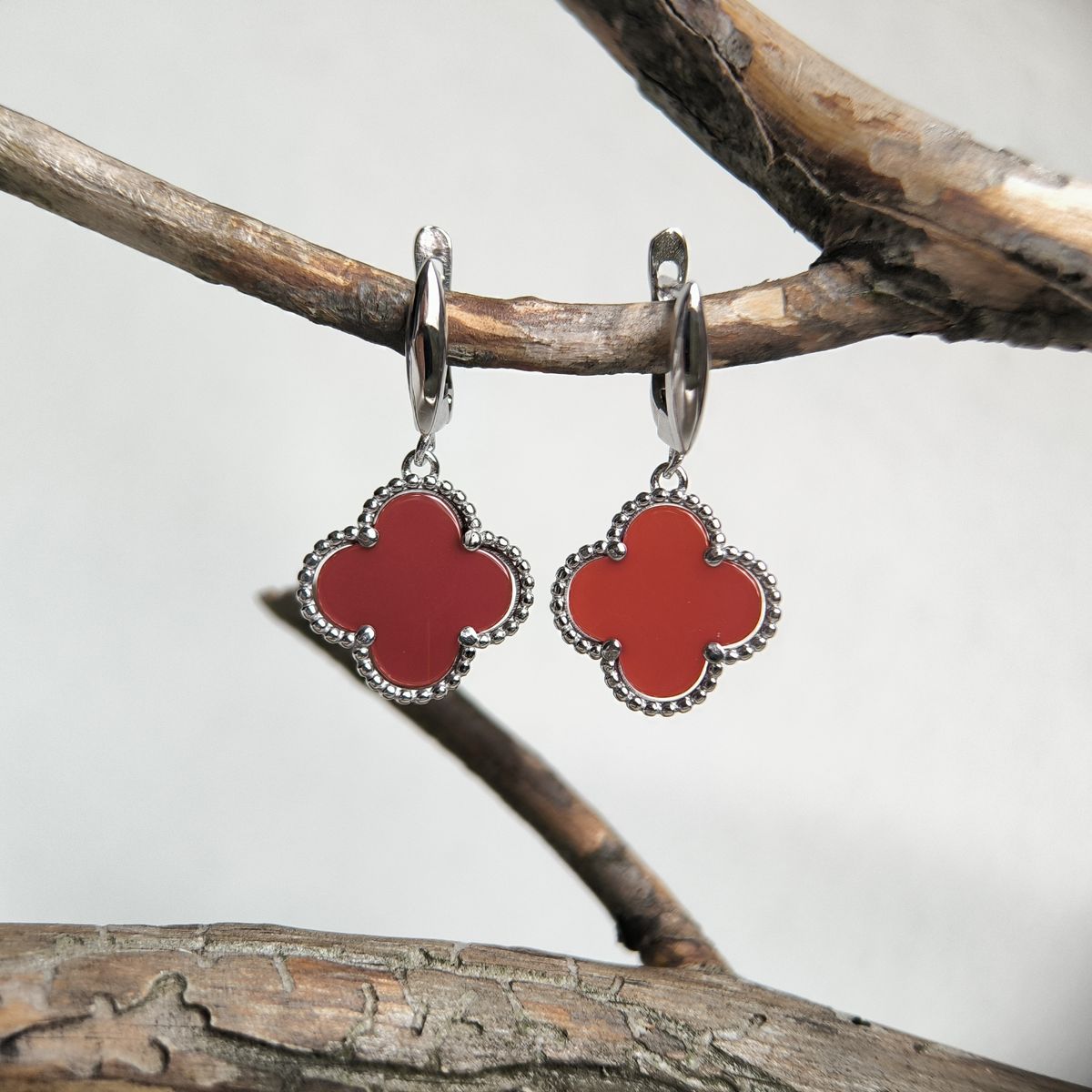 Серебряные серьги с агатом