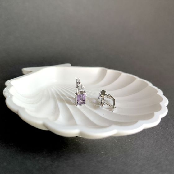 Серебряные серьги с аметистом 2.888ct