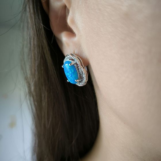 Серебряные серьги с опалом 5.625ct