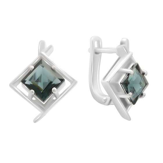Серебряные серьги с топазом Лондон Блю 3.008ct