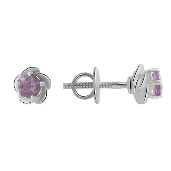 Серебряные серьги с аметистом 0.885ct