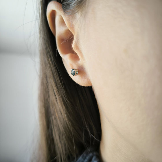 Серебряные серьги с топазом Лондон Блю 0.69ct