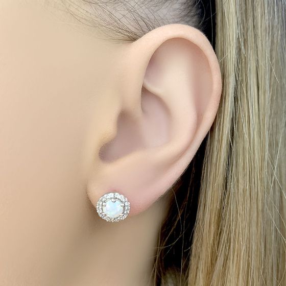 Серебряные серьги с опалом