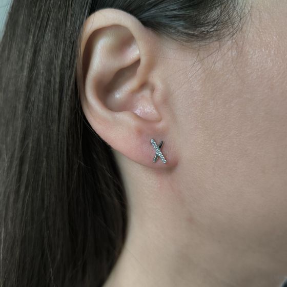 Серебряные серьги с фианитами