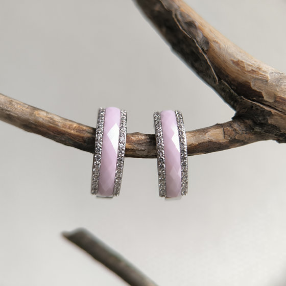 Серебряные серьги с керамикой