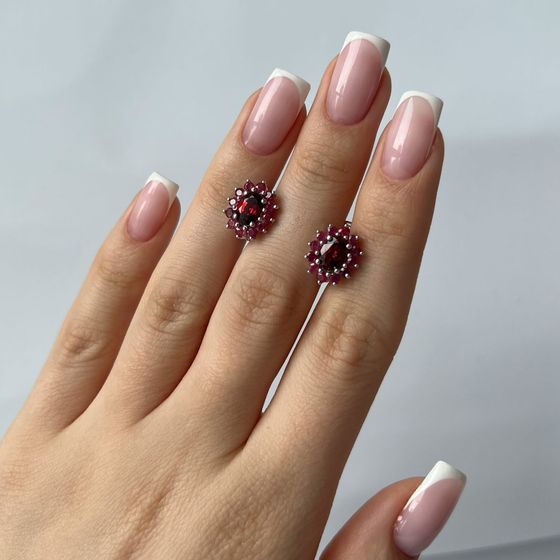 Серебряные серьги с гранатом 2.925ct
