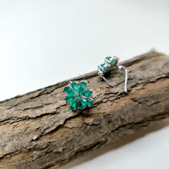 Серебряные серьги с агатом 7.535ct