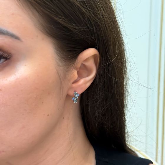 Серебряные серьги с топазом Лондон Блю 1.397ct, топазом