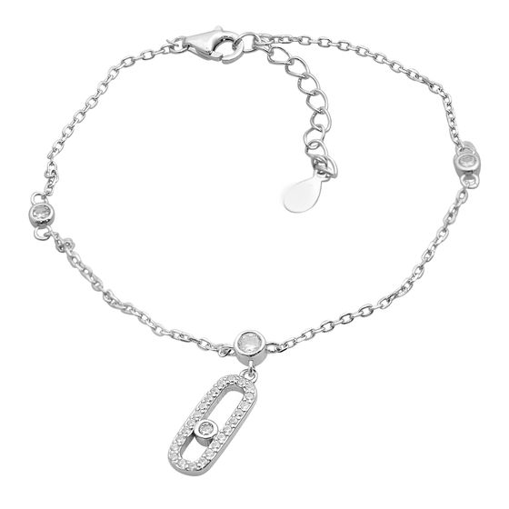 Серебряный браслет с фианитами