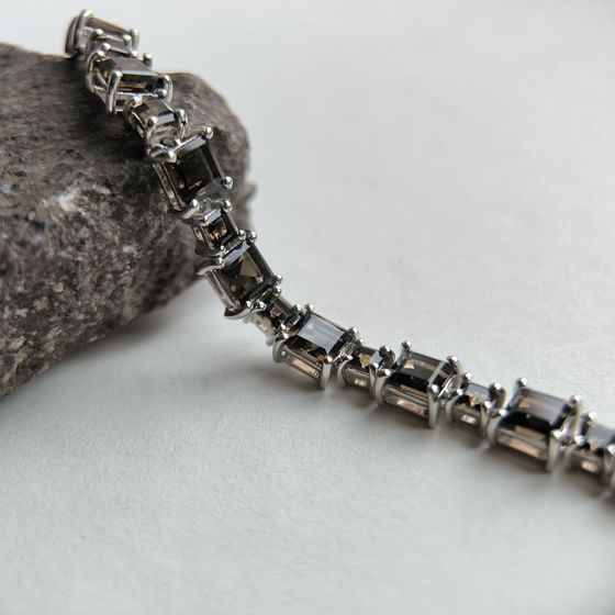 Серебряный браслет с раухтопазом (дымчатым кварцем) 11.23ct