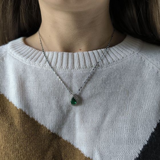 Серебряная подвеска с изумрудом nano 0.605ct