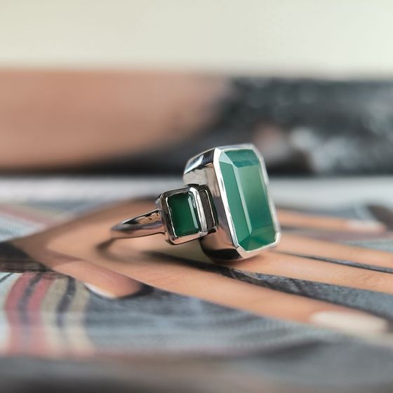 Серебряное кольцо с агатом 7.162ct