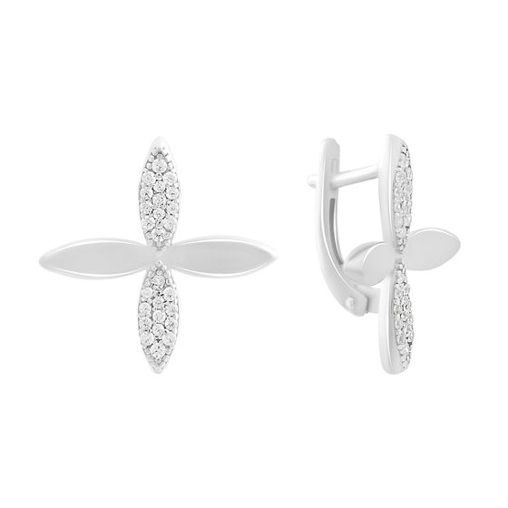 Серебряные серьги с фианитами 0.52ct
