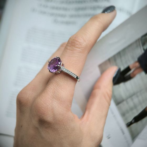 Серебряное кольцо с александритом 5.378ct