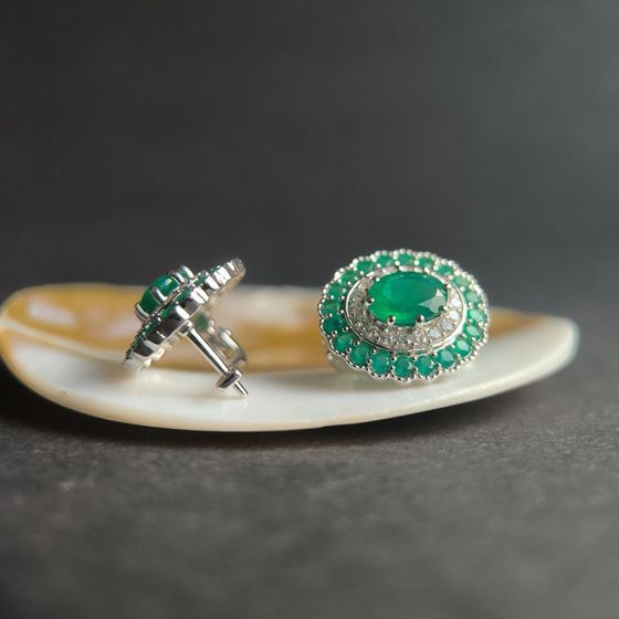 Серебряные серьги с агатом