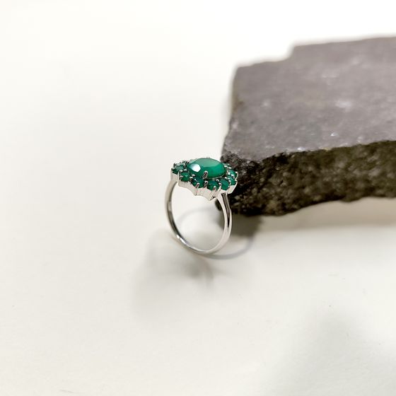 Серебряное кольцо с агатом 3.455ct