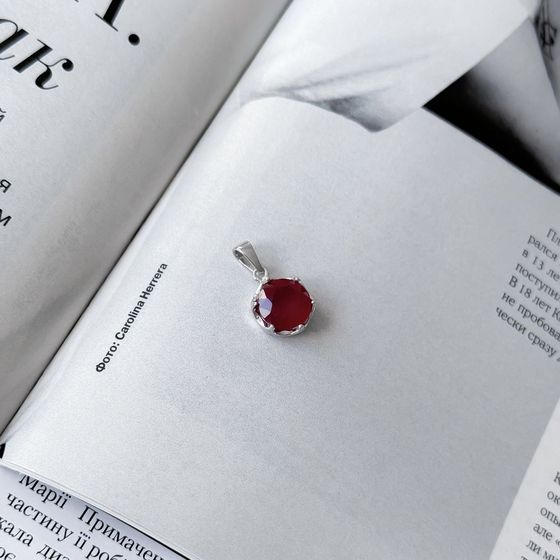 Серебряная подвеска с рубином 3.925ct