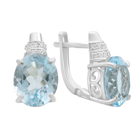 Серебряные серьги с топазом 11.672ct