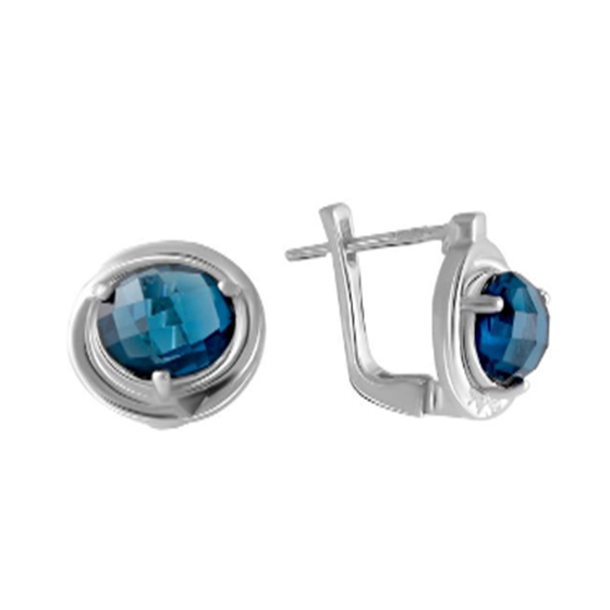 Серебряные серьги с топазом 3.444ct