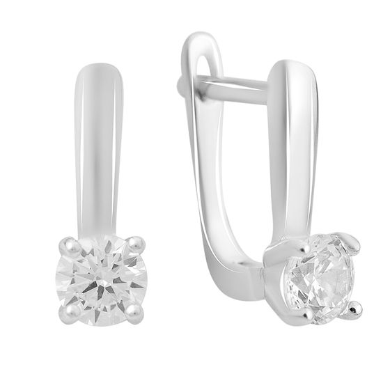 Серебряные серьги с фианитами Серебряные серьги с фианитами