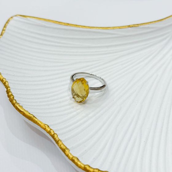 Серебряное кольцо с цитрином nano 5.25ct
