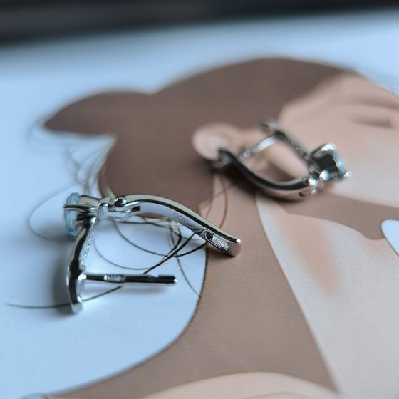 Серебряные серьги с топазом 1.361ct