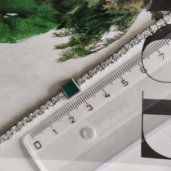 Серебряный браслет с агатом 9.408ct