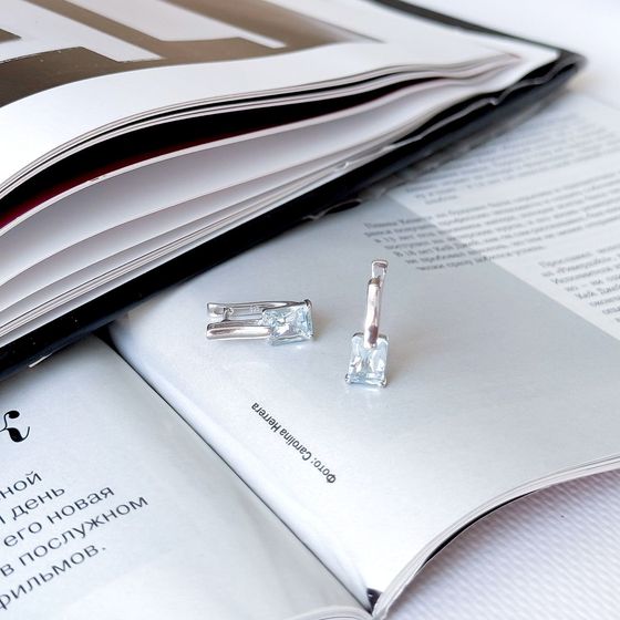 Серебряные серьги с топазом 3.863ct