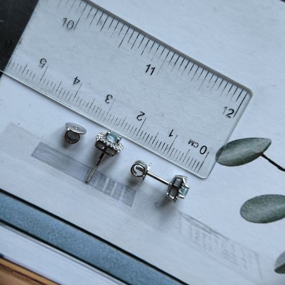 Серебряные серьги с топазом 0.89ct