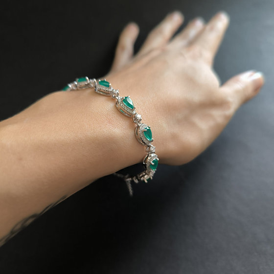 Серебряный браслет с агатом 7.282ct