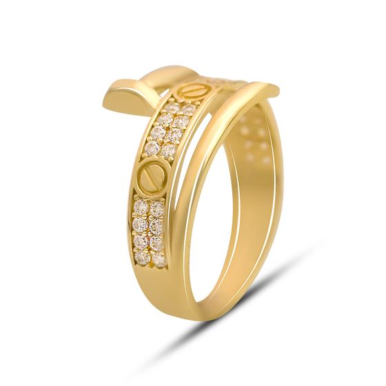 Золотое кольцо с фианитами 0.28ct