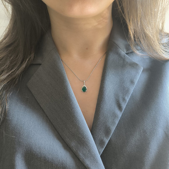 Серебряная подвеска с агатом 1.161ct, фианитами