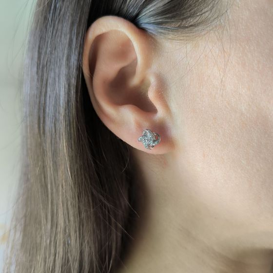 Серебряные серьги с фианитами