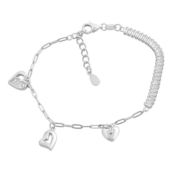 Серебряный браслет с фианитами