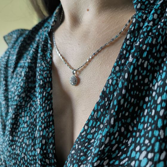 Серебряная подвеска с фианитами