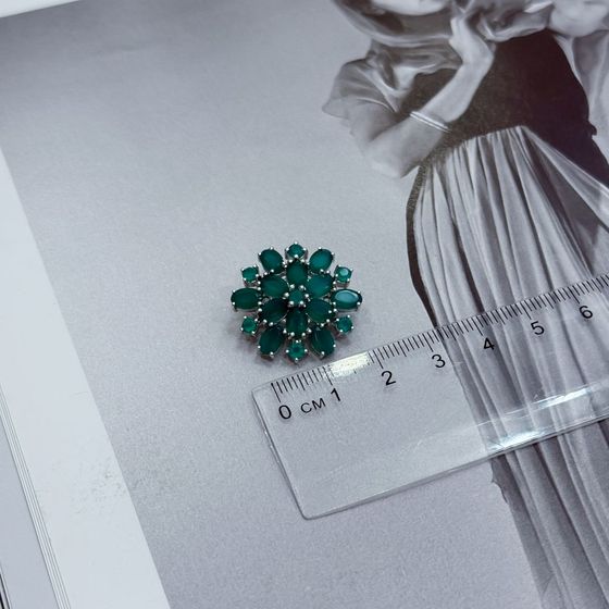 Серебряная брошка с агатом 5.715ct