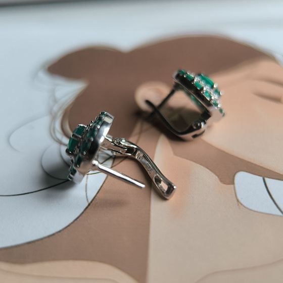 Серебряные серьги с агатом 2.561ct