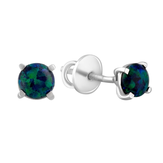 Серебряные серьги с опалом 0.368ct