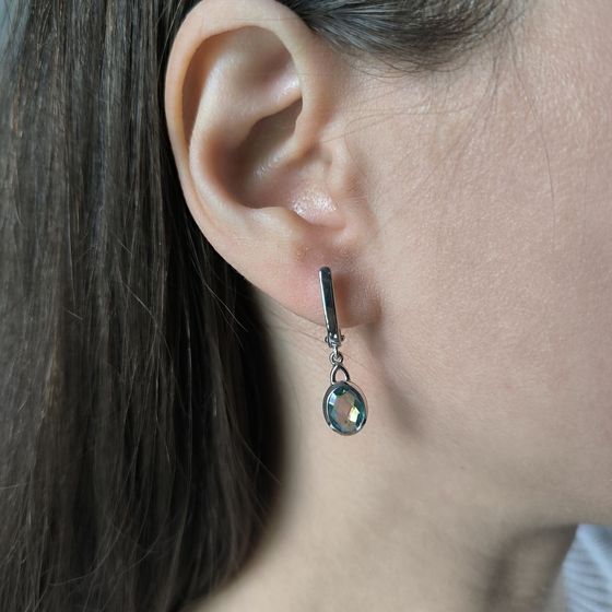 Серебряные серьги с мистик топазом 1.65ct