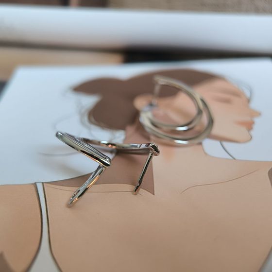 Серебряные серьги без камней