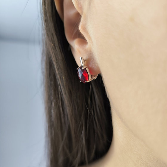 Серебряные серьги с гранатом nano 4.45ct