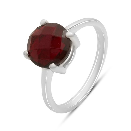 Серебряное кольцо с гранатом nano