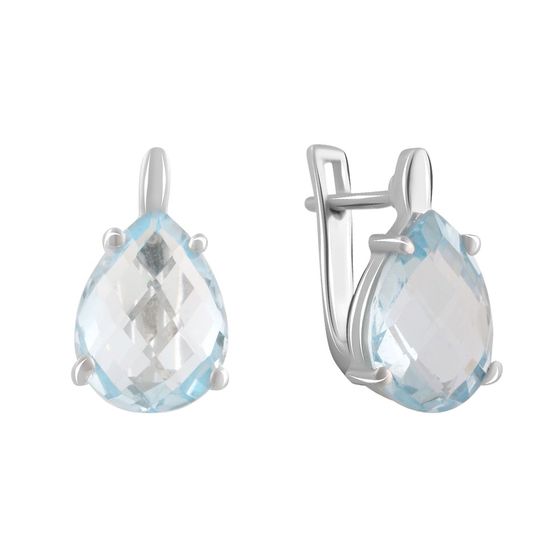 Серебряные серьги с топазом 8.094ct