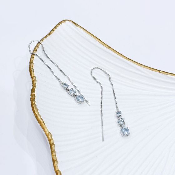 Серебряные серьги с топазом 2.229ct